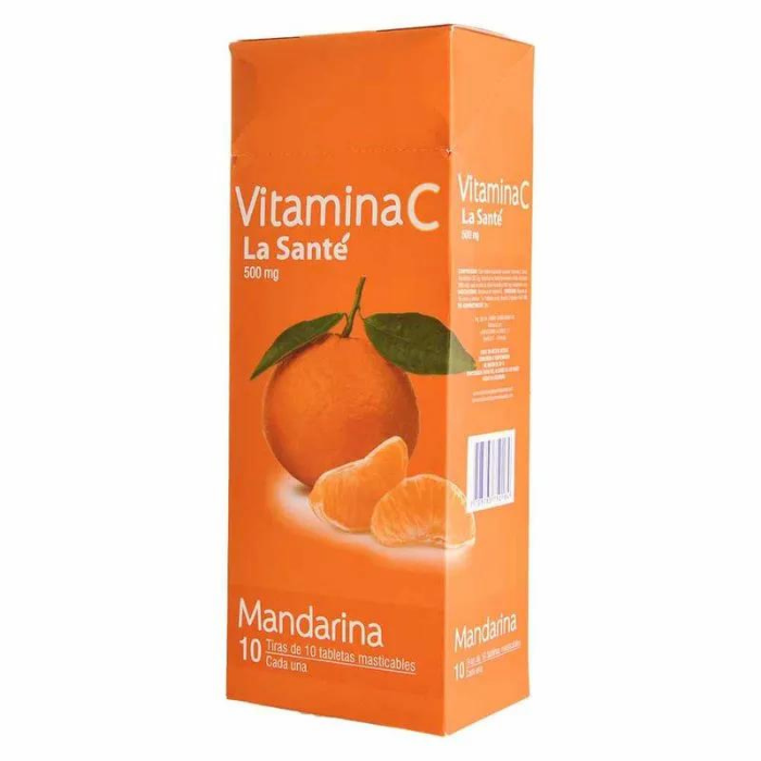 Vitamina C Mandarina La Sante 10 Tiras De 10 Tabletas Masticables 